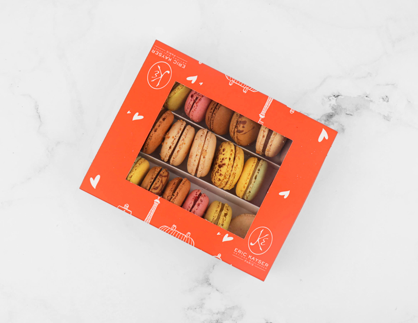 Coffret d'un assortiment de 21 macarons