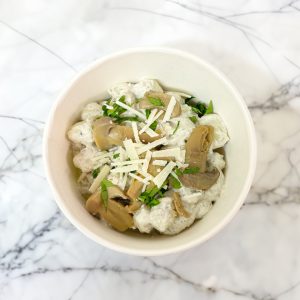 Mini-gnocchi aux champignons sauce truffe